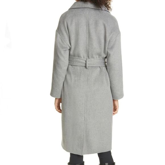 Rails Nadine Heather Grey Belted Wool Blend Trench Coat Size Small - Picture 2 of 14